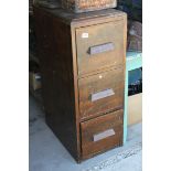 Early 20th century Wooden Two Drawer Filing Cabinet with Wooden Block Handles 38cms wide x 103cms