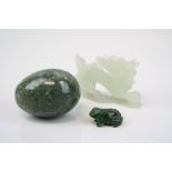 A jadeite dragon frog and egg.