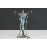 Single brass and glass epergne of classical form.