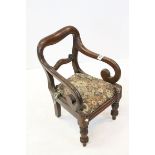 William IV Child's Elbow Chair with scroll arms