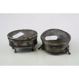 Two fully hallmarked sterling silver trinket boxes (A/F).