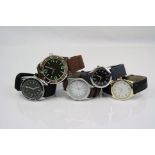 Five Military Style Wristwatches
