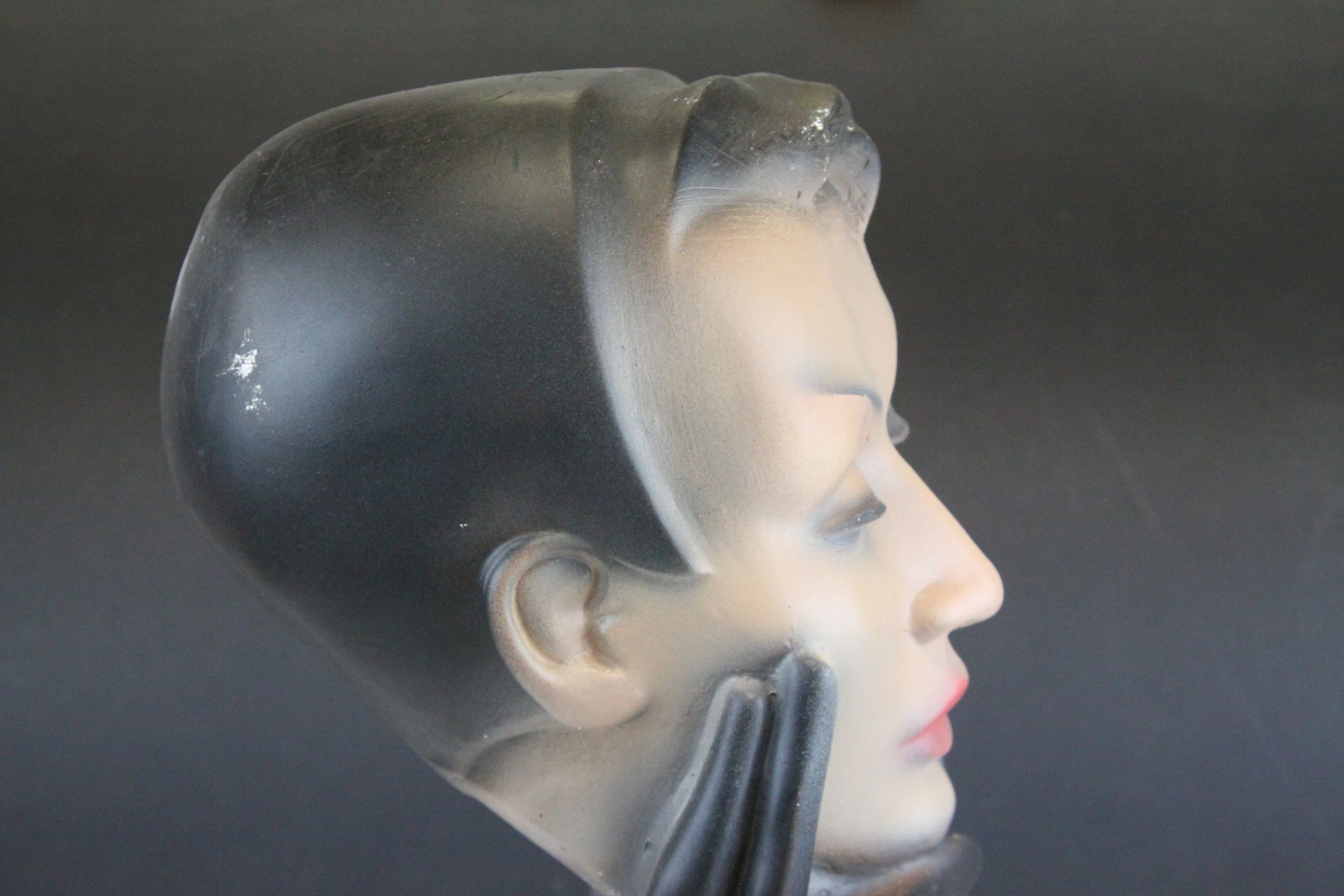 Shop Display ' Christian Dior ' Ceramic Advertising Model of a Lady's head being held by a Pair of - Image 7 of 7