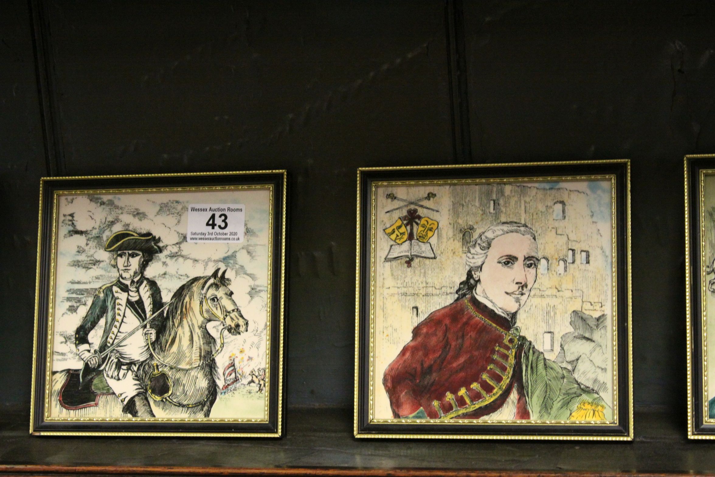 Florian Studios, set of Six handpainted Miniatures ' Bicentenary of the declaration of - Image 3 of 11