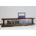 Naval / General Interest- Mid 20th century Teak Framed Double Sided ' Invincible ' Illuminated (when