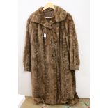 J Chausy Montargis vintage full length mink fur coat, hook and eye and three buttons
