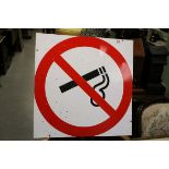 A metal vintage 'No smoking' sign.