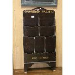 Early 20th century Wooden Advertising ' Canadian Pacific ' Leaflet Rack, 90cms high