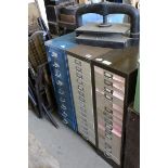 Two Bisley and one other Metal Multi-Drawer Cabinets, each 27cms wide x 95cms high