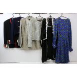 Four vintage jackets to include Albert Nipon navy bolero with gold stitching and buttons, US size 4;