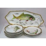 Set of Ten Early 20th century Villeroy & Boch Plates, each decorated with an image of a different