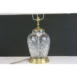 A large Waterford Crystal table lamp signed.