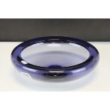 Per Lutkin Holmegaard Blue Bowl, signed and numbered 177792