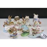 Collection of Nine Beswick Beatrix Potter Figures Peter Rabbit, Cottontail, Miss Tiggy-Winkle,