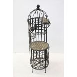 Wrought Iron Drink Cabinet in the form of an Obelisk, 123cms high
