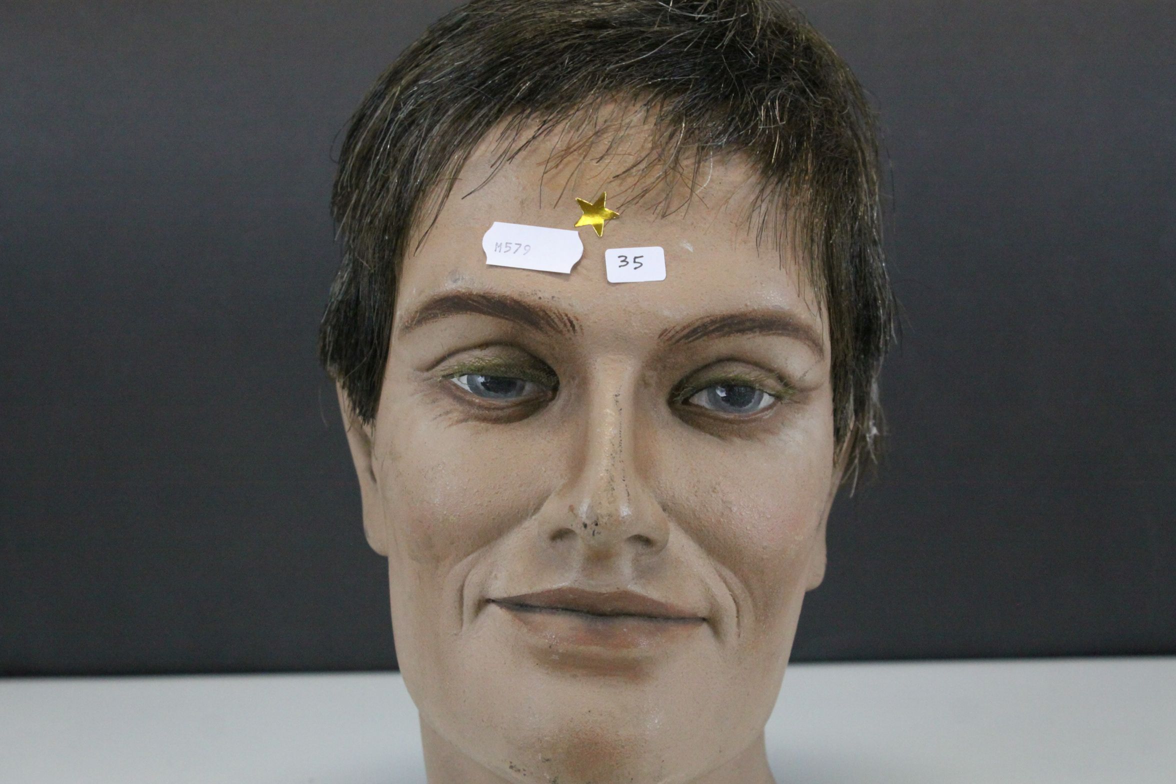 Male Mannequin Head, possibly as a shop display for Hats, 26cms high - Image 2 of 3