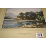 Framed and Glazed Watercolour by G Trevor ' Broomhill Point, Derwentwater ', 18cms x 26cms