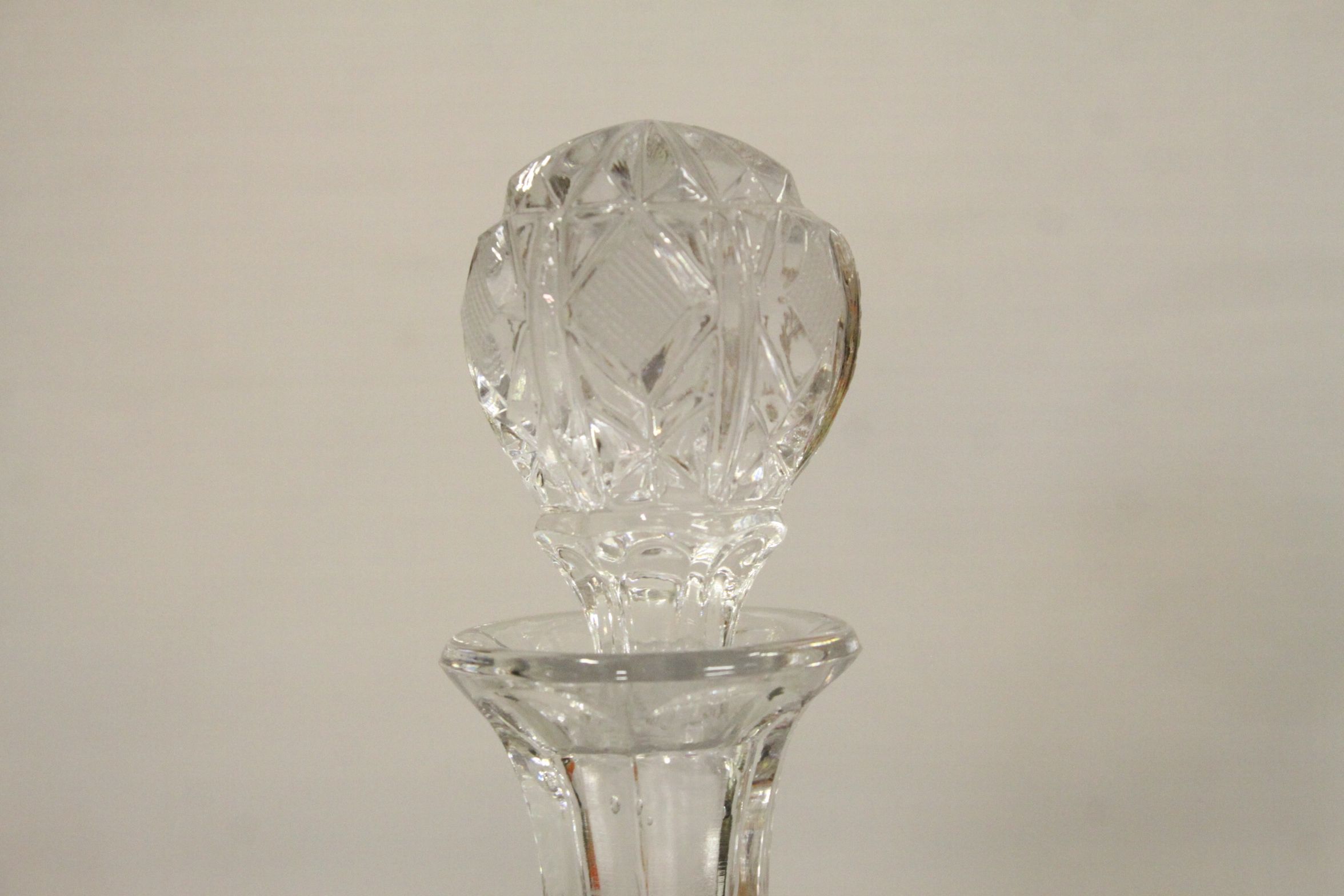 A trio of Art Deco style resin candle stands in the form of ladies together with a cut glass - Image 6 of 6