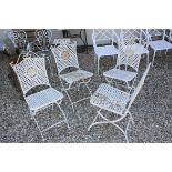 Set of Four Victorian Style Metal Folding Garden Chairs