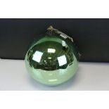 Green Glass Witches Ball, approx. 23cms high