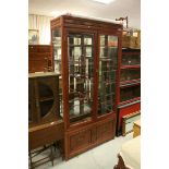 Mid 20th century Chinese Rosewood Display Cabinet, with glazed upper section with asymmetrical glass