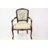 20th century Louis XV Style Open Armchair
