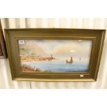 Garman Morris, Watercolour of Seaside with Fishing Boat