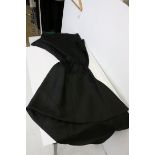 Alexander McQueen black silk asymmetric dress, sheer bodice with opaque skirt, size 40, Alexander