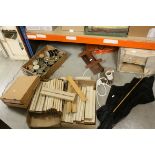 Entomology items to include collecting net and a bag of further nets and kit framework, two boxes of