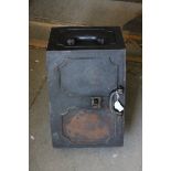 Victorian Iron Strong Box with Two Carrying Handles, lockable with key, 45cms wide x 28cms high