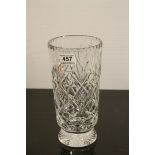 A cut glass Thomas Webb vase signed, 10" in height.