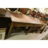 Mid 20th century Hardwood Drapers / Haberdashery / Shop Counter with Four Drawers, 219cms long x