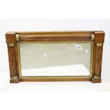 Small Regency Mahogany and Gilt Framed Overmantle Mirror, 69cms x 39cms
