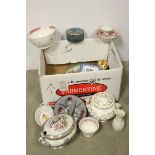 A group of ceramics to include Belleek, Meissen, Newhall etc.