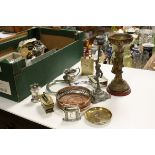 A quantity of sundries to include silver plate, lighters, coronation coasters, etc