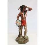 Native American Warrior Figure, 65cms high