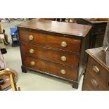 Antique Mahogany Chest of Drawer with brushing slide on bracket feet