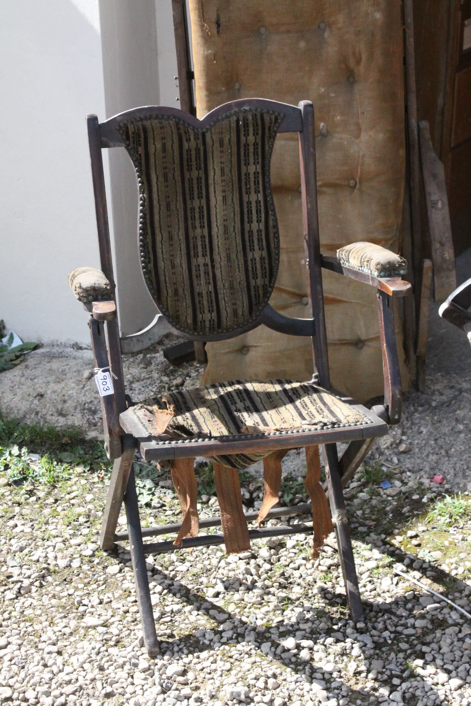 Four Victorian Folding Chairs in various states of repair - Image 3 of 5