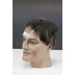Male Mannequin Head, possibly as a shop display for Hats, 26cms high
