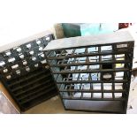 Two Green Metal Workshop / Tool Cabinets, with some drawers but lacking many, each cabinet 90cms