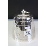 Unusual Late 19th / Early 20th century Silver Plated Biscuit Barrel in the form of a 28lb Weight,