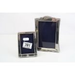 Two fully hallmarked sterling silver photographs frames. Both frames assayed in Birmingham with