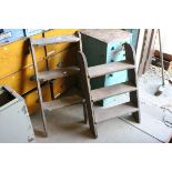 Set of Vintage Wooden and Iron Hanging Steps together with another Set of Wooden Steps