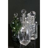 A group of cut glass decanters to include antique.