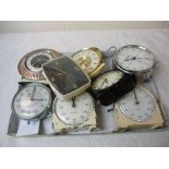 Collection of Six Early to Mid 20th century Alarm Clocks including Smiths, Bentina, Westclox plus