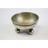 A silver plated salt by Christopher Dresser, marked D&A for Daniel & Arter to the base.