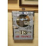 Mid 20th century Style ' Air France ' Wall Hanging Mirrored Calendar, 36cms high
