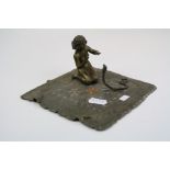 An early 20th century c.1890 cold painted Austrian bronze group entitled "Snake Charmer" by Franz