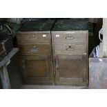 Pair of Edwardian / Early 20th century Office / Shop Cabinets with Two Fitted Drawers and