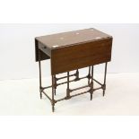 Early 20th century Mahogany Gate-leg Table with drawer to end, raised on spider leg supports,